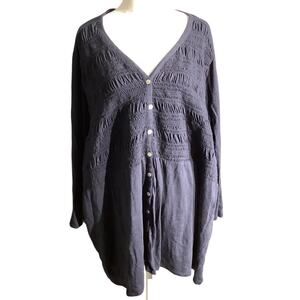 J. Jill Cardigan, Navy Blue, Women’s 4X — Button Front, Lightweight, V-Neck